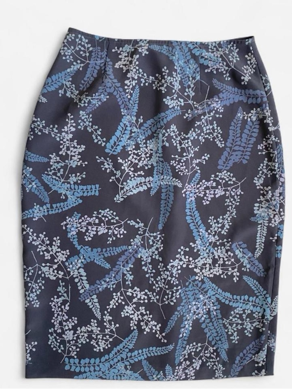Vintage Y2K gray & blue floral pencil skirt
